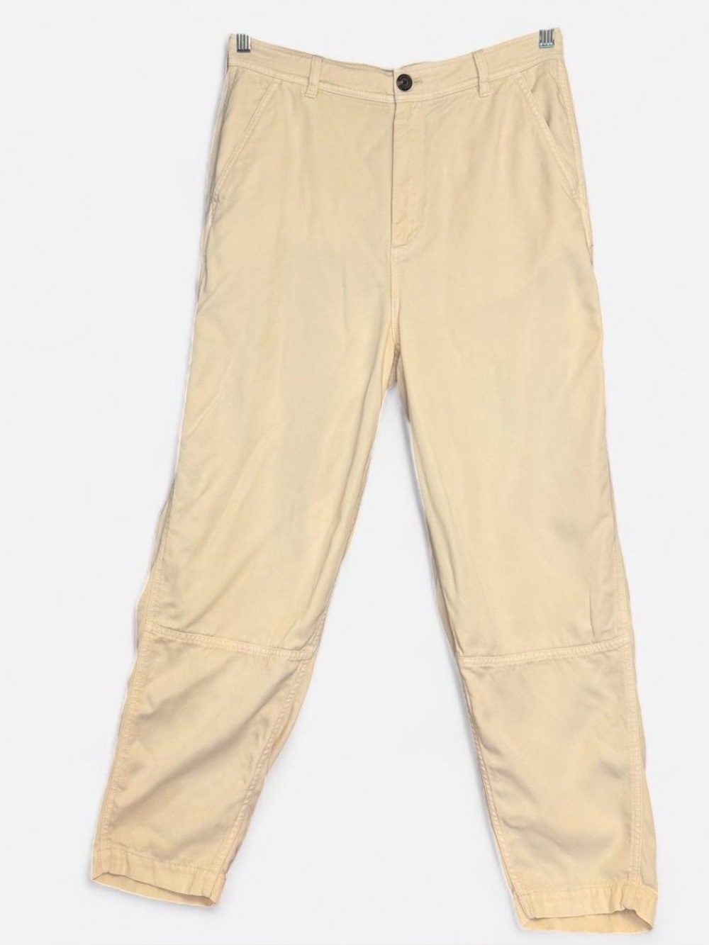 Everlane Tencel Way-High Utility Pant Bone Cream Off-White Straight Leg Size 10